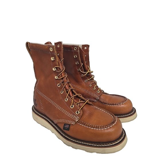 Thorogood Men's 8" Moc Toe Wedge Work Boot 814-4201 (USA) Tobacco 9.5 2E - Picture 1 of 8